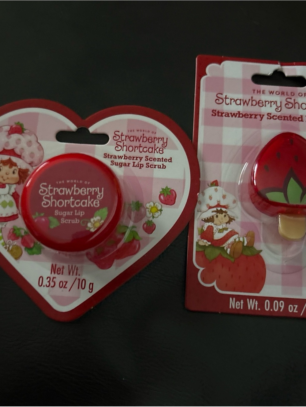 Strawberry Scented Sugar Lip Scrub - Red and lip gloss total 2